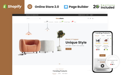 Hexastore Wood And Furniture Store Shopify-tema