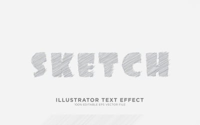 Ilustración de efecto de texto de Sketch Illustrator