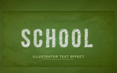 School illustrator Text Effect Illustration