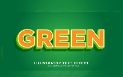 Yeşil illustrator Metin Efekti İllüstrasyon