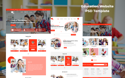 Edu - Modello PSD del sito Web di istruzione