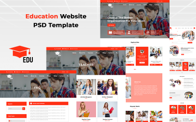 Edu - PSD-mall för utbildningswebbplats