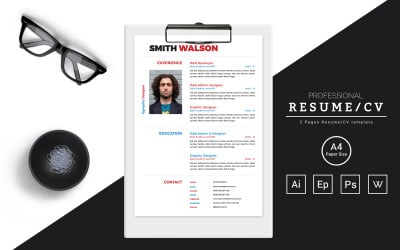 Smith Walson - Kreatif Direktör için Özgeçmiş Tasarımı Yazdırılabilir Özgeçmiş Şablonları