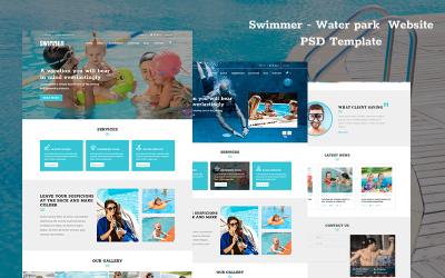 Szablon PSD strony internetowej Swimmer Water Park