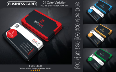 Business Card Design Template With PSD &amp;amp; Vector Corporate identity template
