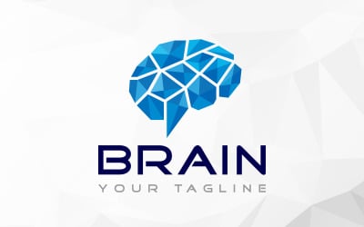 Design de logotipo Ai de tecnologia cerebral de inteligência artificial