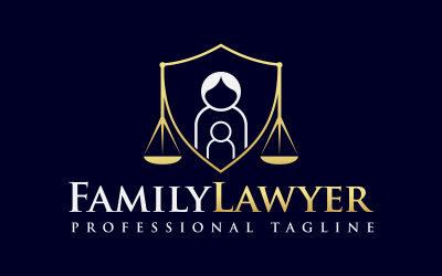 Design de logotipo de advogado de família de mãe e filho