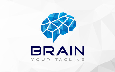 Diseño de logotipo de tecnología cerebral de inteligencia artificial Ai
