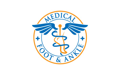 Diseño de logotipo médico de salud de pie y tobillo