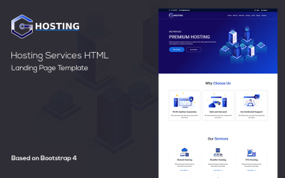 Hosting - Domain Hosting Provider HTML Template Landing Page Template