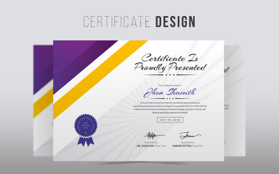 Jhon Shamith - Modello di certificato pulito