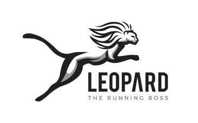 Leopardo selvaggio - Il design del logo del capo della corsa