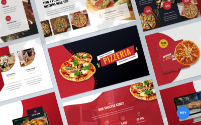 Pizzeria - Keynote-Vorlage für die Präsentation von Pizza und Fast Food