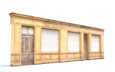 Store Facade Low Poly 3D-modell