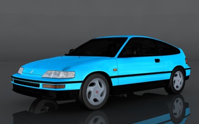 Honda CRX 3D-model uit 1991