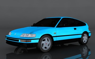 1991 Honda CRX 3D-modell