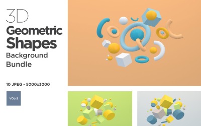 3D geometrische Formen Illusion Hintergrund Set Vol 2 Illustration