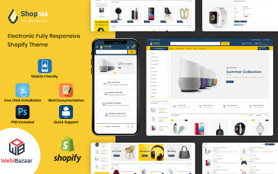 Shopnia - víceúčelová prémiová šablona Shopify