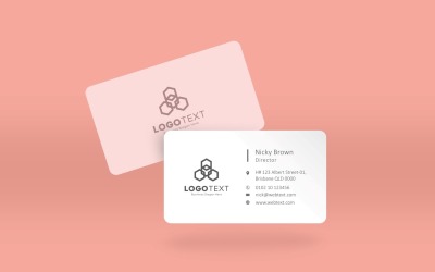 Maqueta de producto de tarjeta de visita rosa y blanca