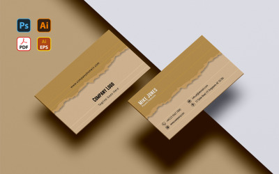 Modèle d&amp;#39;identité d&amp;#39;entreprise de cartes de visite de conception de papier déchiré
