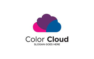 Modèle de logo de nuage de couleur
