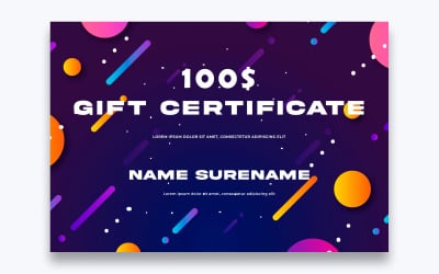 Šablona moderního dárkového certifikátu zdarma