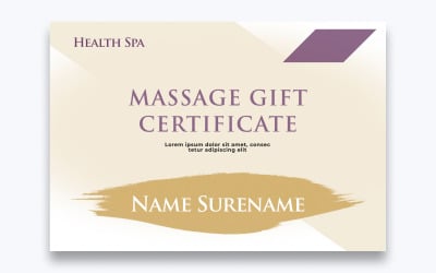 Ücretsiz Modern Masaj Hediye Sertifikası Şablonu