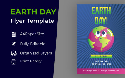 Blue Earth Day Flyer Design Corporate identity template