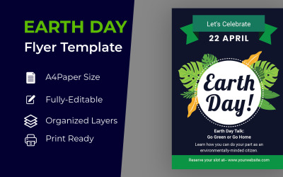 Earth Day Flat Poster Design Corporate identity template