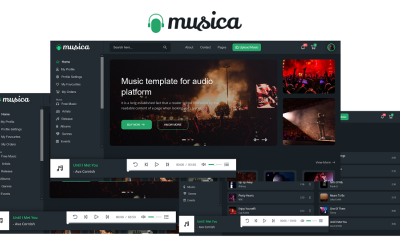 Musica - Musik-Streaming &amp;amp; Aufnahme einer HTML5-Website-Vorlage