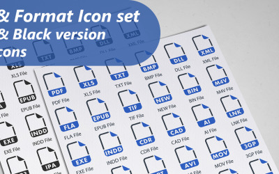 Pictogramset-sjabloon voor bestanden en opmaak