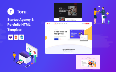 Toru - Multipurpose Saas Startup Agency Website Template
