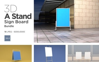 A Stand Advertising Board Mockup Set Vol-5 Product Mockup