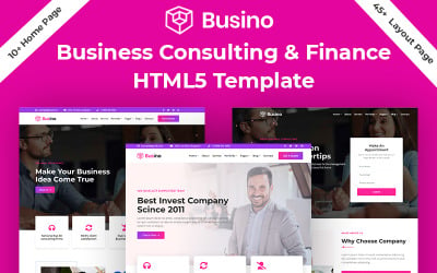 Busino - Бізнес-консалтинг та фінанси HTML5 шаблон