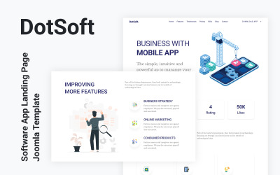 DotSoft - Vstupní stránka softwarové aplikace Joomla 4 Template