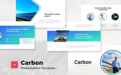 Szén - Megújuló energiájú PowerPoint sablon