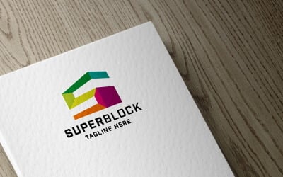 Modèle de logo Super Block Letter S