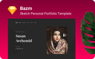Modello di schizzo del sito Web di portfolio moderno Bazm