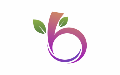Буква B фруктовый логотип шаблон
