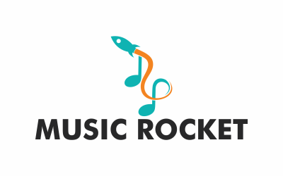 Шаблон логотипа Rocket Music