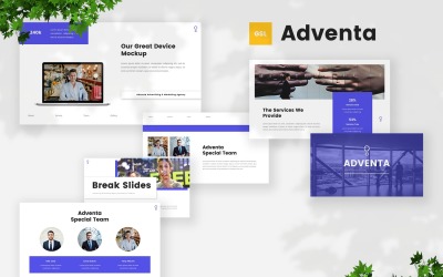 Adventa - Reklamcılık ve Pazarlama Ajansı Google Slaytlar Şablonu