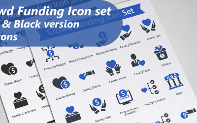 Kitle Finansmanı Iconset şablonu