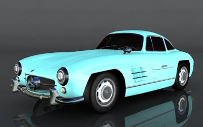 Modello 3D Mercedes-Benz 300 SL 1954