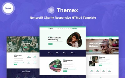 Адаптивный HTML5 шаблон веб-сайта для благотворительной некоммерческой организации Themex-Charity