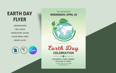 Earth Day Event Celebration Flyer Template