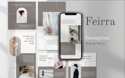 Fierra - Instagramberättelser &amp;amp; inläggsmall för mode sociala medier
