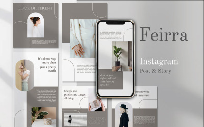 Fierra - Storie di Instagram e modello di post per social media di moda