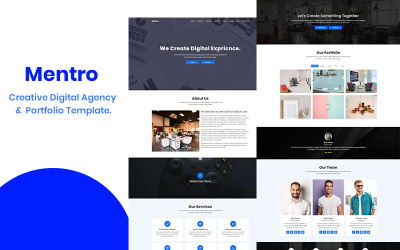 Mentro - Creative Digital Agency & Portfolio Szablon strony docelowej