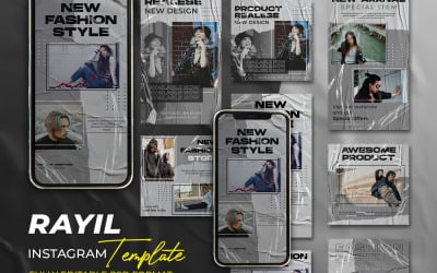 Rayil - Instagram Stories &amp;amp; Post Template Streetwear Social Media