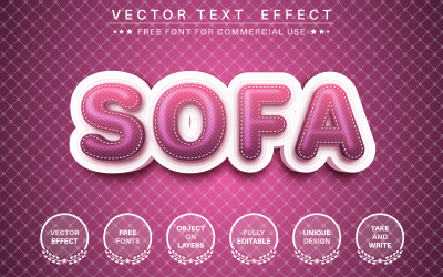 Soft sofa - Editable Text Effect, Font Style Graphic Illustration